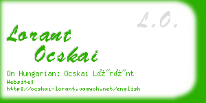 lorant ocskai business card